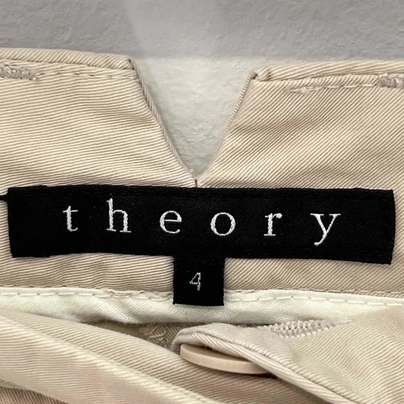 Theory Womens Khaki Dress Ankle Pants Size 4 ($325) - Picture 5 of 7